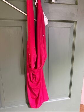 Bright Fuchsia Sleeveless Draped Dress